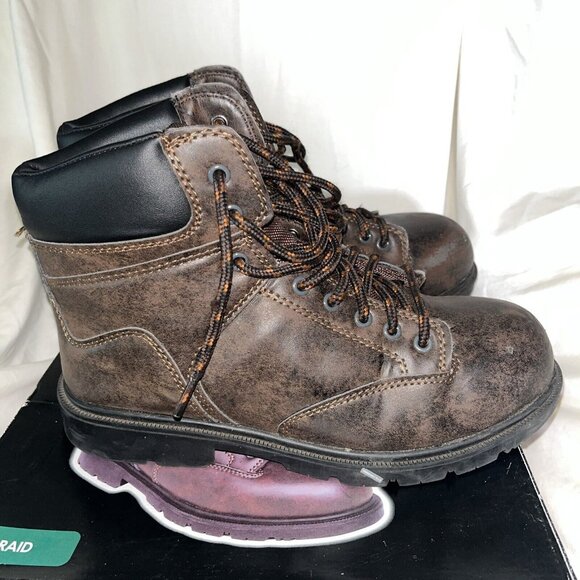 Brahma Enduro Pro Men\'s Brown Steel Toe Lace Up Work Boots Size 9 MNBR0340100 main image 4